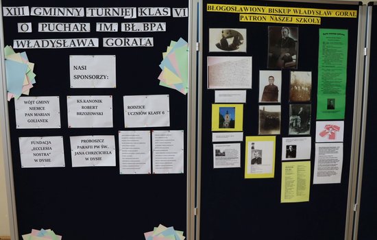 INFORMACJA NA TEMAT WYDARZENIA XIII GMINNY TURNIEJ KLAS SZÓSTYCH O PUCHAR IM. BŁ. BPA W. GORALA - PATRONA SZKOŁY  W CIECIERZYNIE